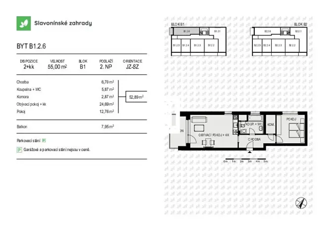 Prodej bytu 2+kk, Olomouc, Loudova, 55 m2