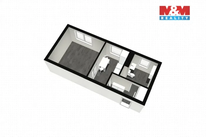 Pronájem bytu 1+1, Náchod, Raisova, 32 m2