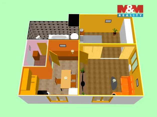 Pronájem bytu 2+kk, Červené Pečky, V Cihelně, 48 m2