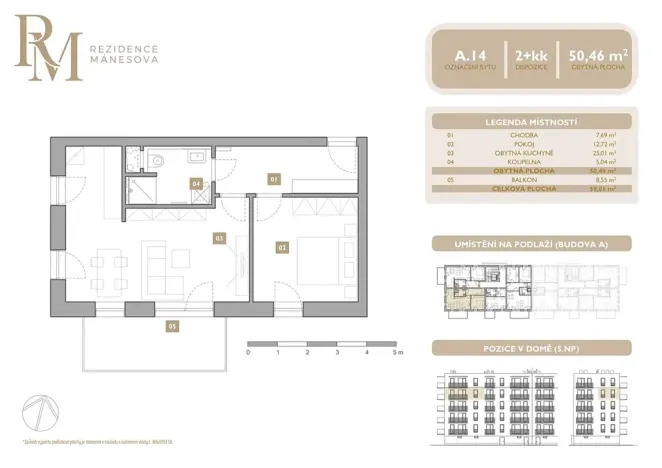 Prodej bytu 2+kk, Lipník nad Bečvou, Mánesova, 50 m2