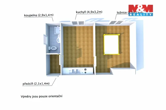 Pronájem bytu 1+1, Klatovy - Klatovy II, Masarykova, 43 m2