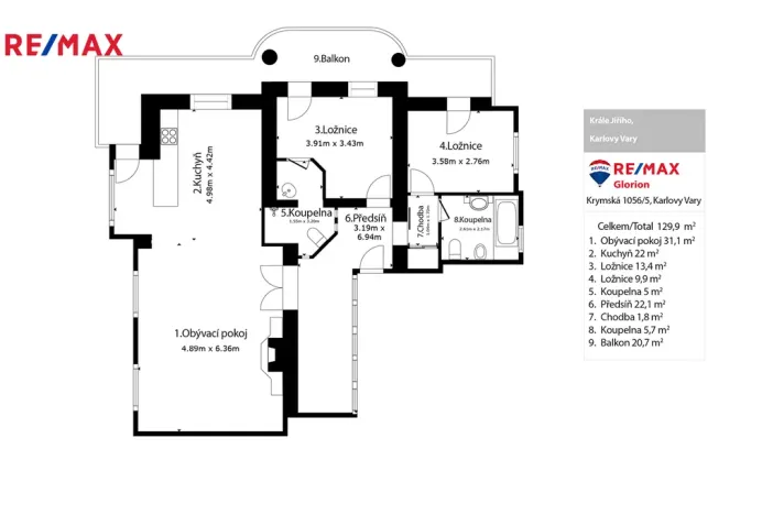 Prodej bytu 3+kk, Karlovy Vary, Krále Jiřího, 120 m2