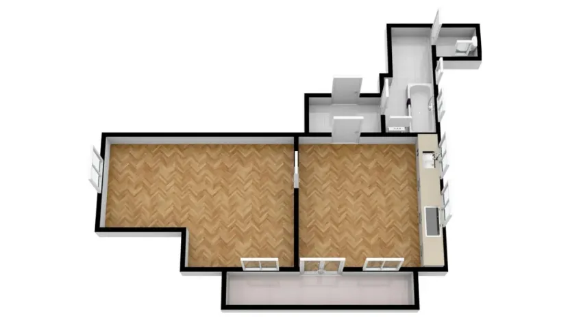 Pronájem bytu 2+kk, Praha - Podolí, Pravá, 50 m2