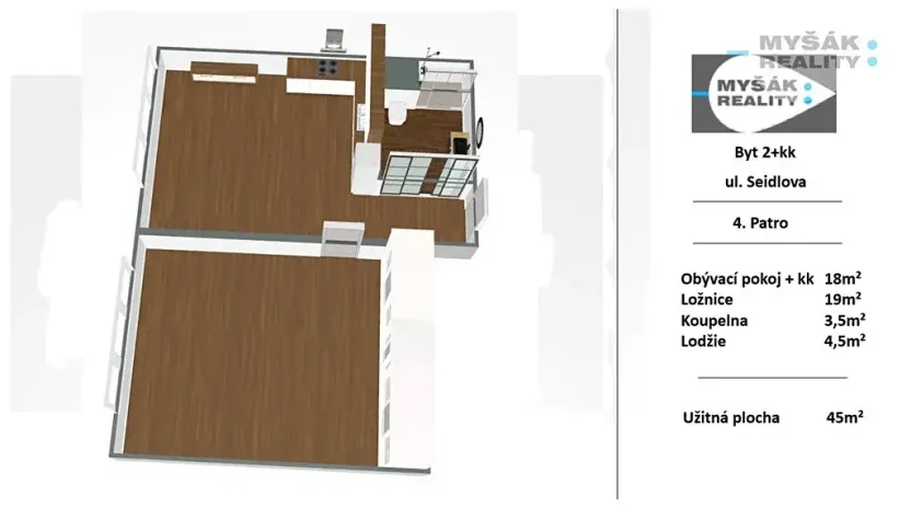 Prodej bytu 2+kk, Praha - Kamýk, Seidlova, 45 m2