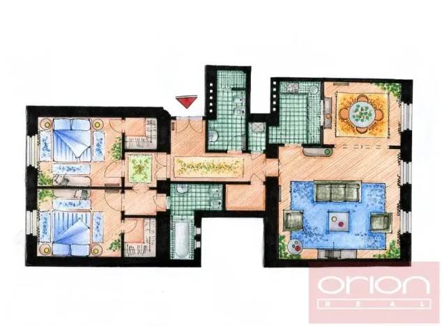 Pronájem bytu 3+1, Praha - Nové Město, Odborů, 104 m2