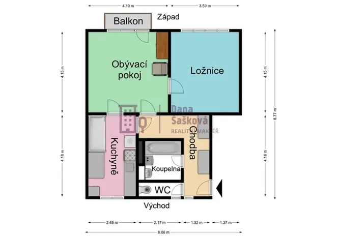 Pronájem bytu 2+1, Jindřichův Hradec, Tovární, 56 m2