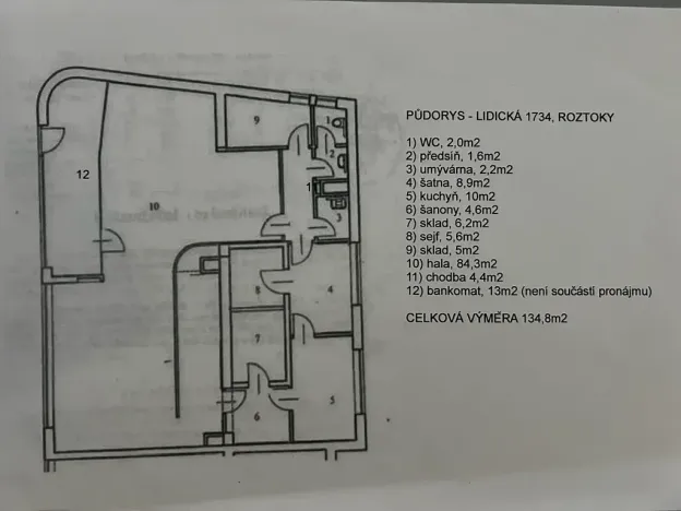 Pronájem obchodního prostoru, Roztoky, Lidická, 140 m2