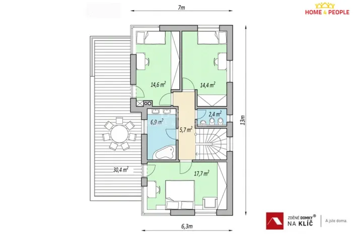 Prodej domu na klíč, Zlín, Nivy II, 149 m2
