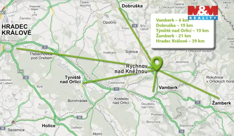 Prodej bytu 3+1, Rychnov nad Kněžnou, Na Trávníku, 69 m2