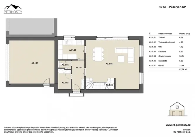 Prodej rodinného domu, Pětihosty, 163 m2