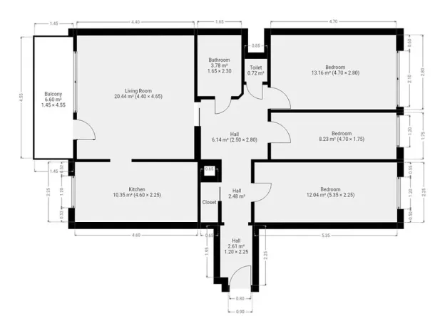Pronájem bytu 4+1, Praha - Hostivař, Tesaříkova, 79 m2