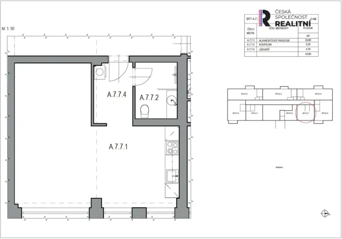 Pronájem bytu 1+kk, Zlín, Lorencova, 43 m2