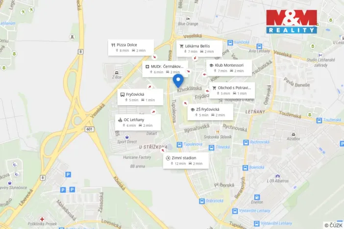 Prodej bytu 3+1, Praha - Letňany, Křivoklátská, 66 m2