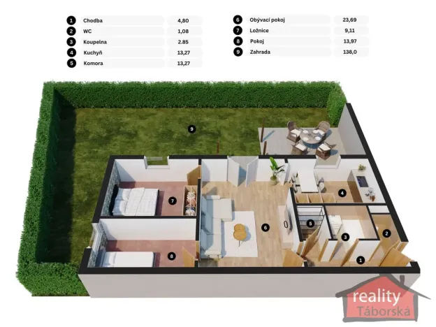 Prodej bytu 3+kk, Nupaky, Luční, 69 m2