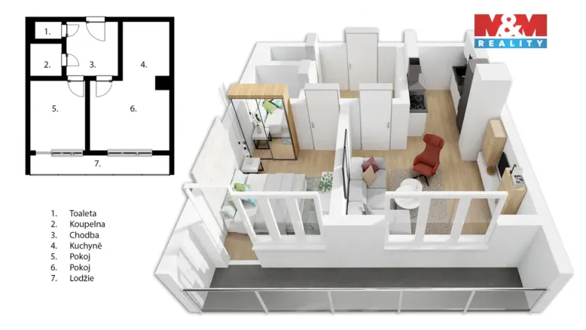 Prodej bytu 2+kk, Praha - Řepy, Makovského, 40 m2