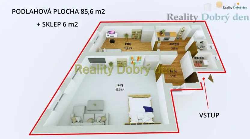 Prodej bytu 2+1, Opava, Dolní náměstí, 85 m2