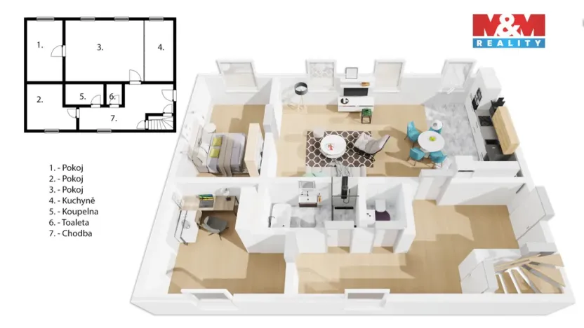 Pronájem rodinného domu, Hostouň, Pod Kostelem, 105 m2