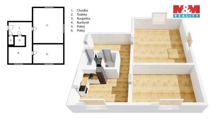 Pronájem bytu 2+1, Beroun - Beroun-Město, Švermova, 53 m2