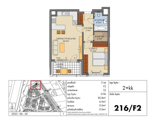 Prodej bytu 2+kk, Praha - Ruzyně, Stočesova, 51 m2