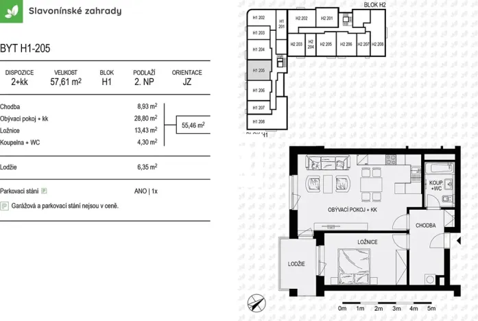 Pronájem bytu 2+kk, Olomouc, Loudova, 55 m2