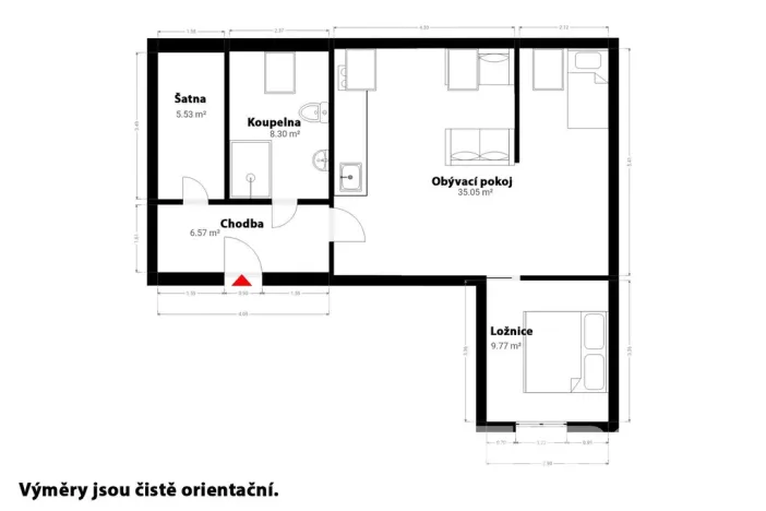 Prodej atypického bytu, Praha - Staré Město, U Dobřenských, 63 m2