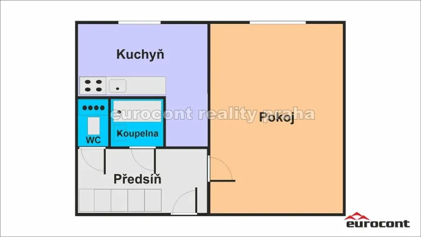 Pronájem bytu 1+1, Praha - Strašnice, U krbu, 34 m2