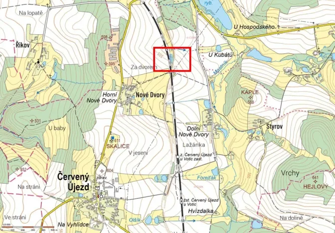 Prodej pole, Červený Újezd - Nové Dvory, 2485 m2