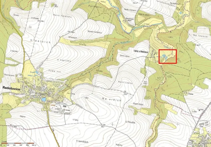 Prodej zahrady, Radošovice - Lipiny u Radošovic, 1633 m2
