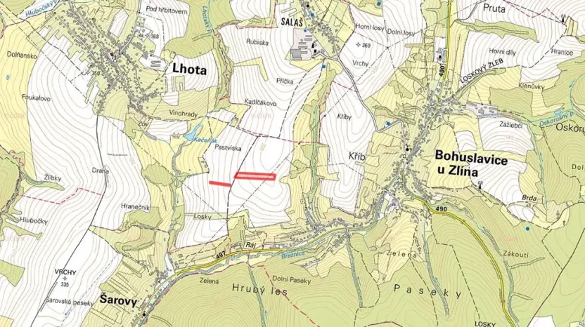 Prodej louky, Bohuslavice u Zlína, 7373 m2