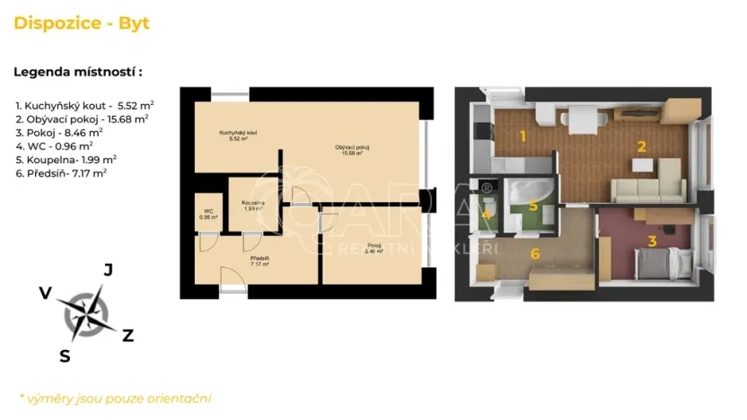 Pronájem bytu 2+kk, Hořovice, Višňová, 40 m2