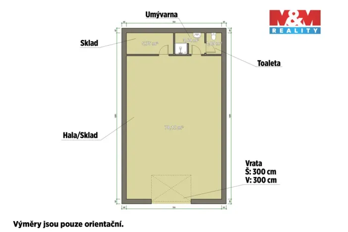 Pronájem skladu, Toužim, Plzeňská, 89 m2