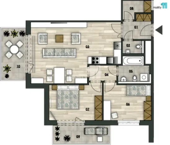 Pronájem bytu 3+kk, Praha - Vysočany, Ivana Hlinky, 95 m2