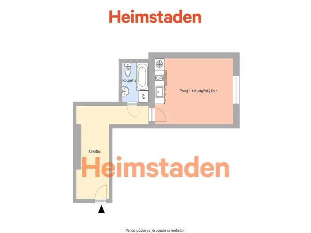 Pronájem bytu 1+kk, Ostrava - Poruba, Hlavní třída, 26 m2