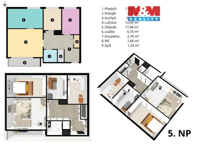 Prodej bytu 3+1, Brno - Starý Lískovec, Dunajská, 66 m2