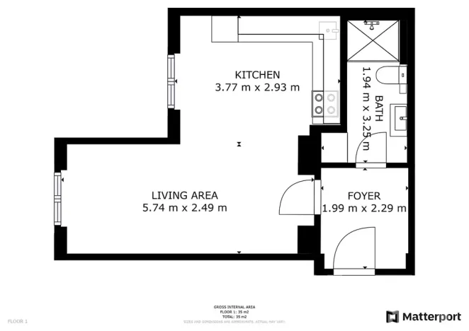 Pronájem bytu 1+kk, Praha - Libeň, Františka Kadlece, 32 m2