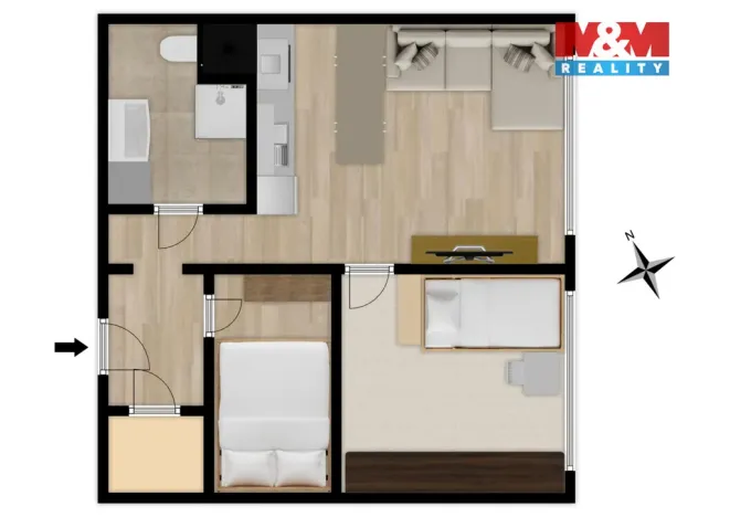 Prodej bytu 2+kk, Hradec Králové - Nový Hradec Králové, Durychova, 47 m2