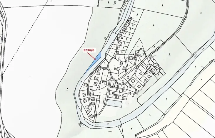 Dražba pozemku, Římov, 682 m2