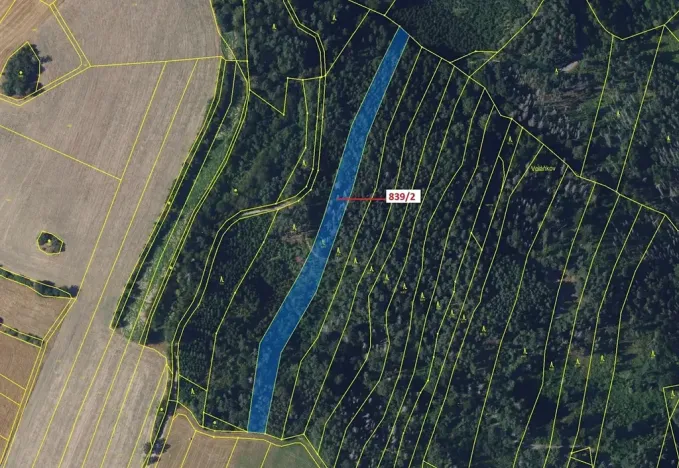 Dražba lesa, Žďárec, 5465 m2