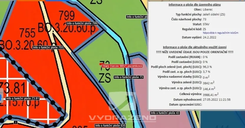Prodej zahrady, Liberec, 2834 m2