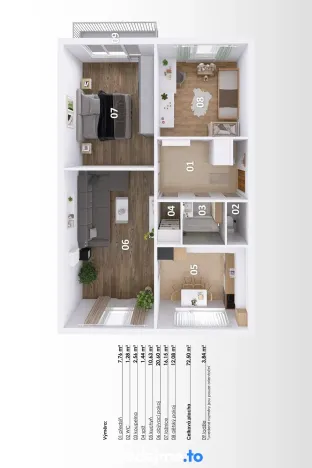 Pronájem bytu 3+1, Znojmo, Krylova, 79 m2