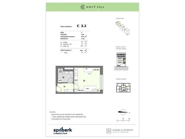 Pronájem bytu 1+kk, Brno, Francouzská, 26 m2