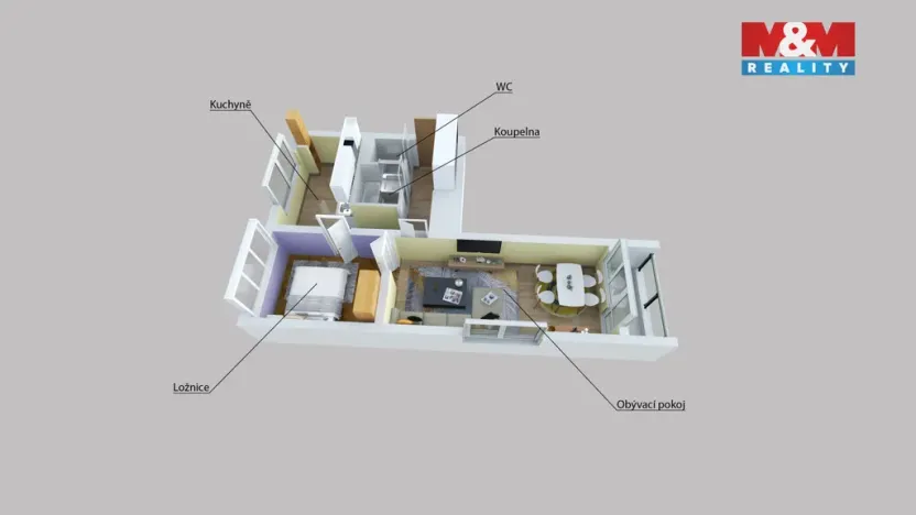 Pronájem bytu 2+1, Ústí nad Labem - Bukov, Bratří Čapků, 50 m2
