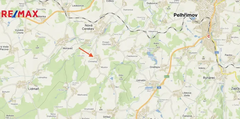 Prodej pozemku pro bydlení, Nová Cerekev, 955 m2