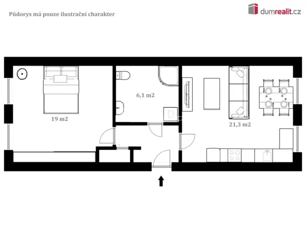 Pronájem bytu 2+kk, České Budějovice - České Budějovice 3, Klavíkova, 51 m2