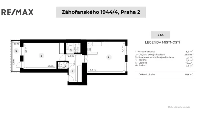 Prodej bytu 2+kk, Praha - Nové Město, Záhořanského, 61 m2
