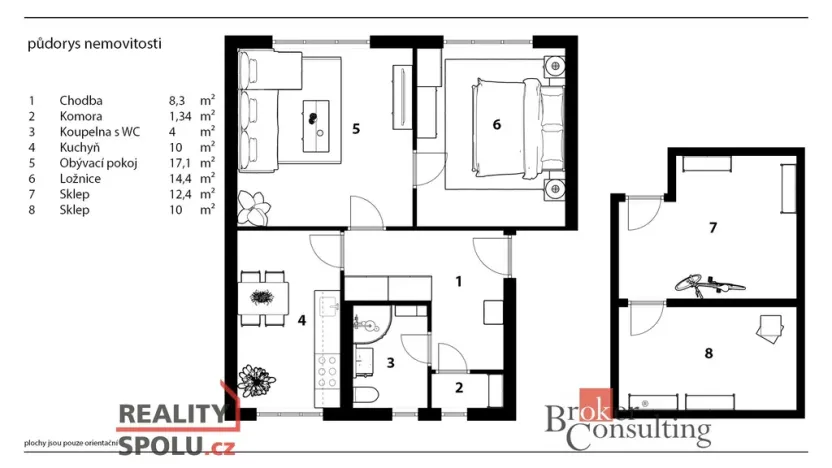 Prodej bytu 2+1, Zámrsk, 55 m2
