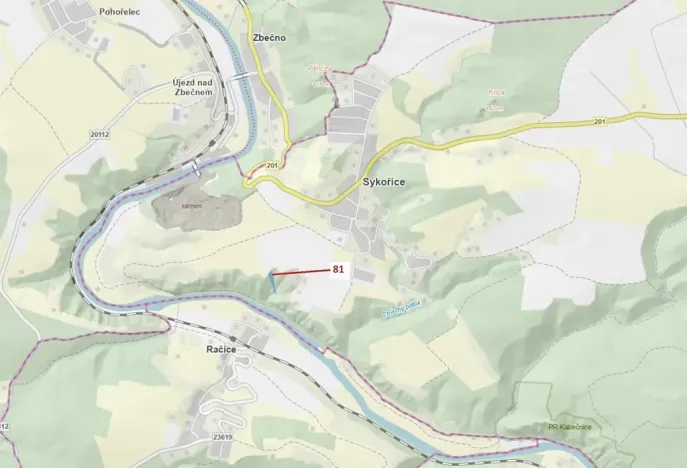 Dražba lesa, Sýkořice, 1816 m2