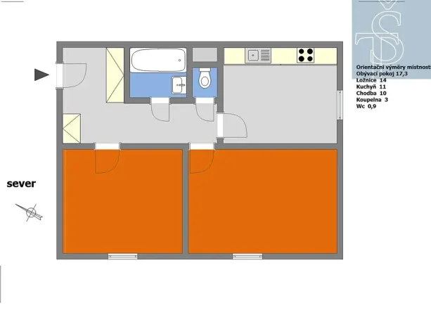 Pronájem bytu 2+1, Praha - Krč, Kremličkova, 55 m2