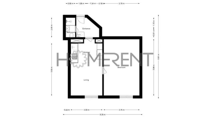 Prodej bytu 2+kk, Praha - Žižkov, Jagellonská, 45 m2