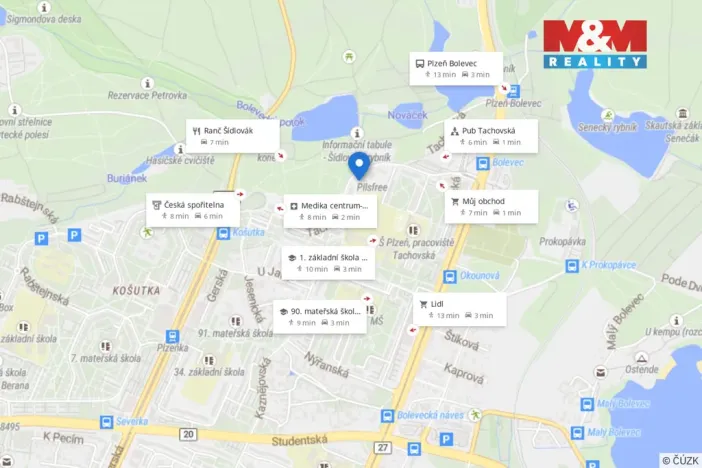 Pronájem bytu 1+kk, Plzeň - Bolevec, Tachovská, 27 m2